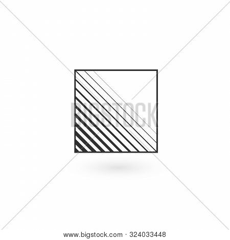 Design Square Geometric Identity Logo Design Template With Lines Inside. Business Linear Logo. Stock