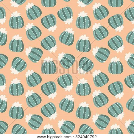 Pink Seamless Pattern With Blooming Cacti.
Blooming Cacti Pattern
