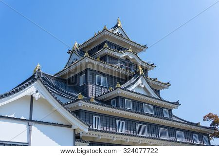 Okayama Castle With Sakura Blooming Season