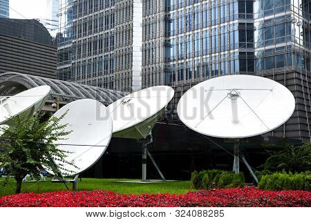 Antennas And Parables Of Buildings In Shanghai, China
