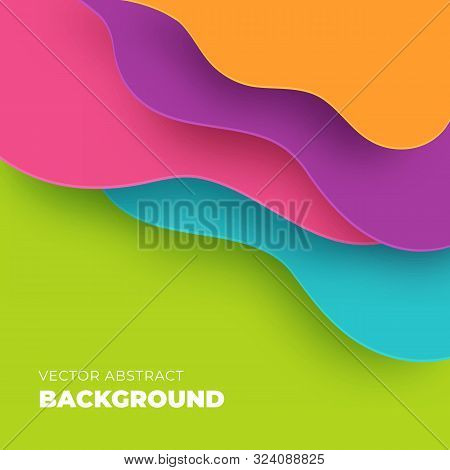 Colorful Abstract Background In Paper Cut Style. Vector Design For Flyer, Business Presentation, Bro