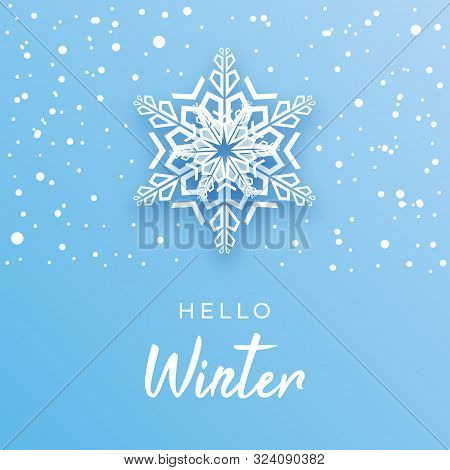 Hello Winter Greeting Card Or Banner Creative Concept