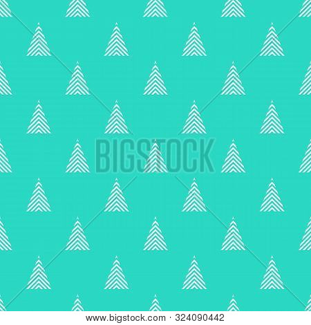 Christmas Stylized Tree Vector Seamless Pattern. Eps 10