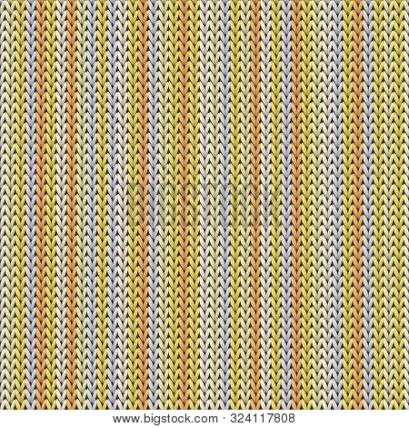Jersey Vertical Stripes Christmas Knit Geometric Seamless Pattern. Blanket Stockinet Ornament. Norwe