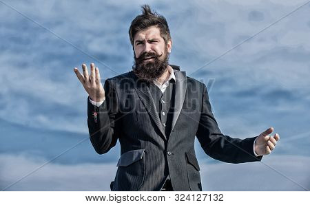 What To Do Next. Help With Desision. Mature Hipster With Beard. Bearded Man. Future Success. Male Fo
