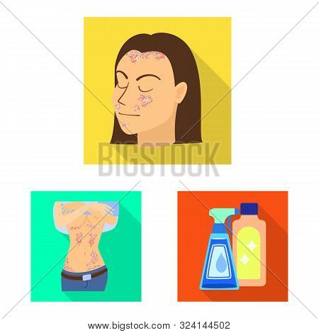 Isolated Object Of Dermatology And Disease Symbol. Set Of Dermatology And Medical Vector Icon For St