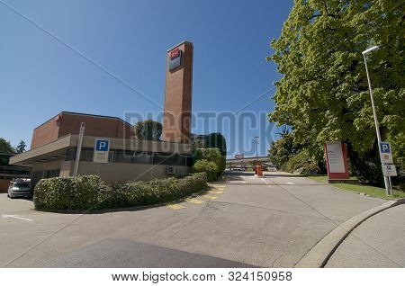 Lugano, Ticino, Switzerland - 12th September 2019 : View On The Rsi (swiss Italian Radio Studio) Bui