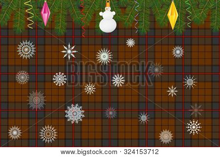 Ulster Tartan In The Design Of A New Year Card