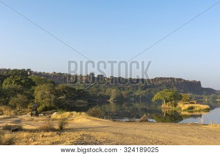 Ranthambhor Fort At Ranthambhore In Rajasthan, Long Shot, India
