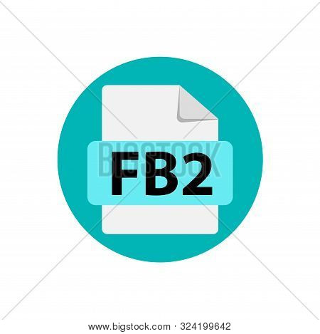 Vector  Blue Icon Fb2. File Format Extensions Icon.
