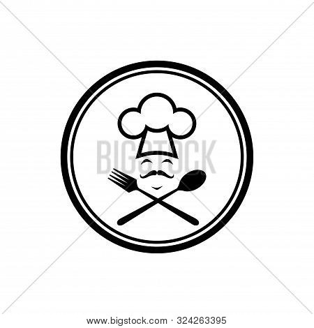 Abstract Chef Kitchener Cooky Icon Logo Vector Design Concept