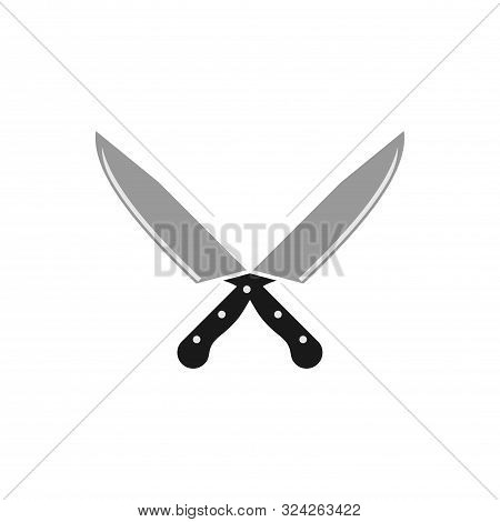 Abstract Two Knife Icon Logo Vector Design Concept
