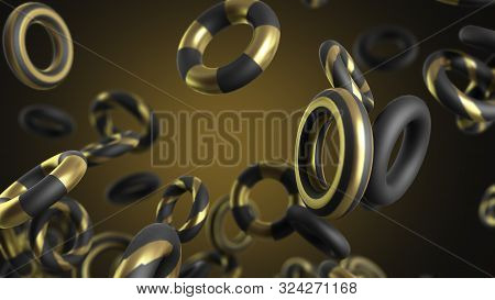 Abstract Background Black Objects On A Grey Background 3d Render