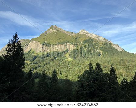 Turner, Diethelm And Wyss Rossli Mountains Above The Wagital Valley (waegital Or Wägital) And Alpine