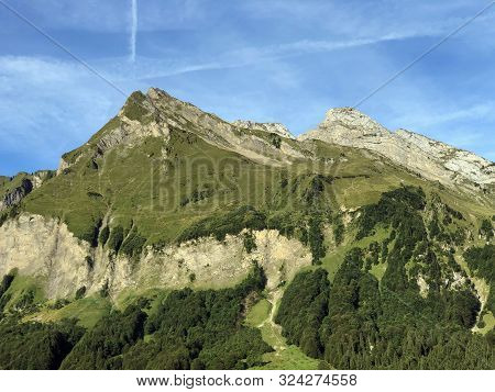 Turner, Diethelm And Wyss Rossli Mountains Above The Wagital Valley (waegital Or Wägital) And Alpine