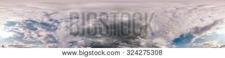 Seamless Cloudy Blue Sky Hdri Panorama 360 Degrees Angle View With Zenith And Beautiful Clouds For U