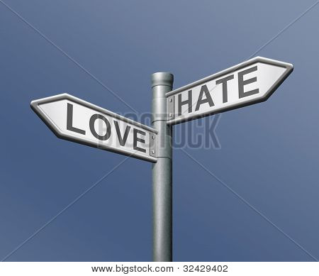 amor odio opuesta elección les guste o no positivo o negativo diverso gusto
