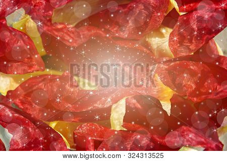 Burgundy Abstract Background Of Red Tulip Petals.