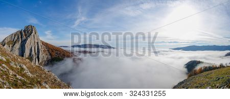 Above The Clouds In Valisoara Gorges In Apuseni Mountains, Transylvania, Romania