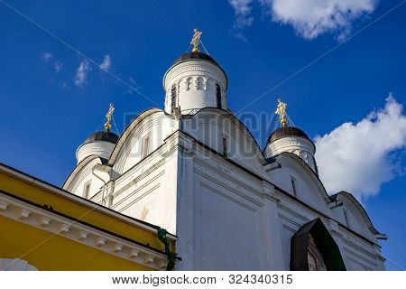 Borovsk, Russia - June 2018: Pafnutevo-borovsky Monastery, Cathedral Of The Nativity Of The Blessed 