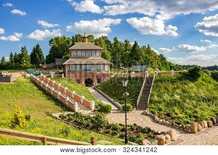 Courtyard Of The Borovsko-pafnutievsky Monastery In Borovsk, Russia. Tea House