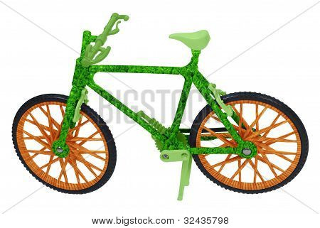 mit dem Fahrrad Holz und Gras grÃ¼n