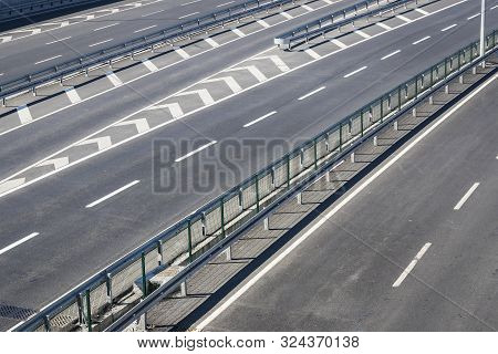 Multiband Asphalt Track Removed From Bridge Height