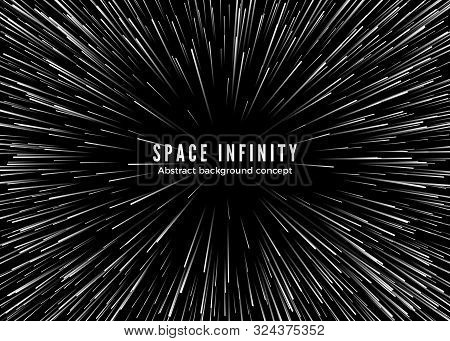 Sapce Infinity. Abstract Background Motion In Cosmos. Travel In Spase With Super Speed. Blurred Star