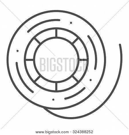 Fishing Reel Thin Line Icon. Scaffold Thread Vector Illustration Isolated On White. Skein Of Thread 
