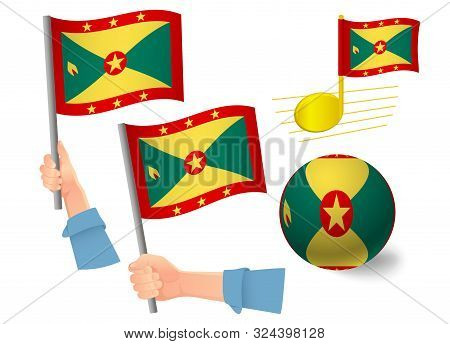 Grenada Flag Icon Set. National Flag Of Grenada Illustration