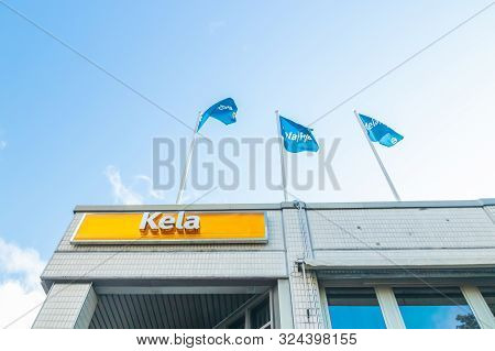 Kouvola, Finland - 22 September 2019: Office Of Kela. Kela Is Finnish Social Insurance Institution.