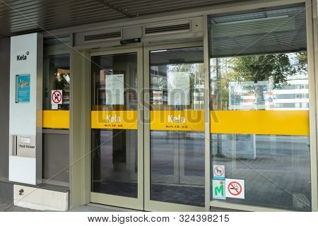 Kouvola, Finland - 22 September 2019: Office Of Kela. Kela Is Finnish Social Insurance Institution.