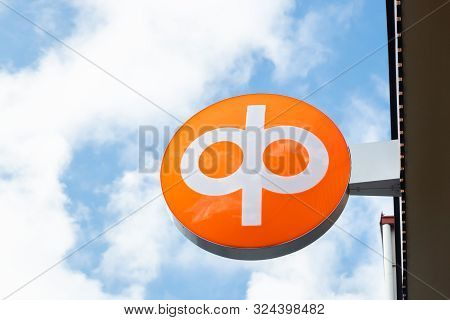 Kouvola, Finland - 22 September, 2019: Op-pohjola Group Bank Sign On The Wall Of Bank Office.