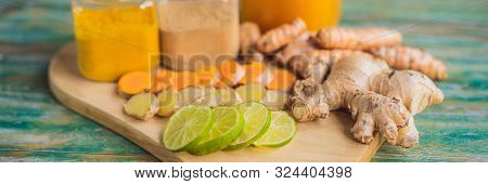 Drink Jamu. Indonesian Traditional Drink In Bali Banner, Long Format