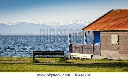 Obraz jezera Starnberg v Bavorsku Německo - Tutzing
