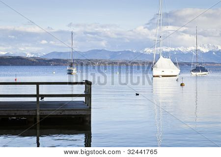 Obraz jezera Starnberg v Bavorsku Německo - Tutzing