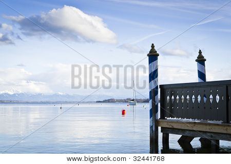 Obraz jezera Starnberg v Bavorsku Německo - Tutzing