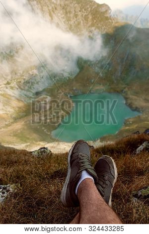 Lake Capra. From The Fagaras Mountains. View From The Top Of The Șaua Caprei