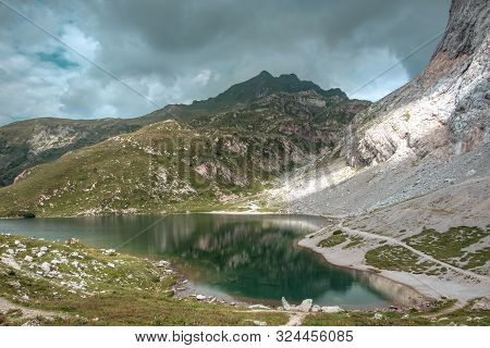 The Volaia Lake In A Cloudy Summer Day