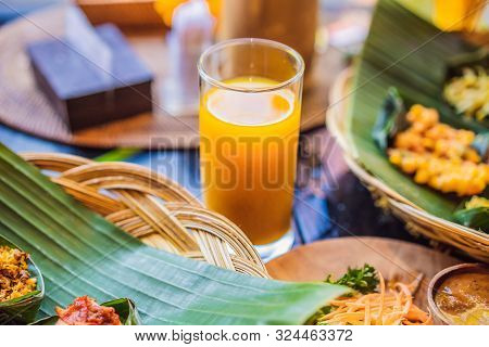 Jamu. Traditional Medicine And Herbal Drink In Indonesia, Most Prevalent In Java. Made From Natural 
