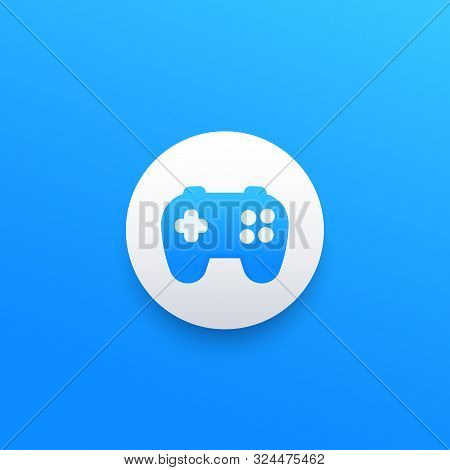 Games Logo Icon With Gamepad, Eps 10 File, Easy To Edit
