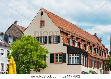 MEERSBURG, GERMANY - June 29, 2018: Antique building view in Old Town Meersburg, Germany