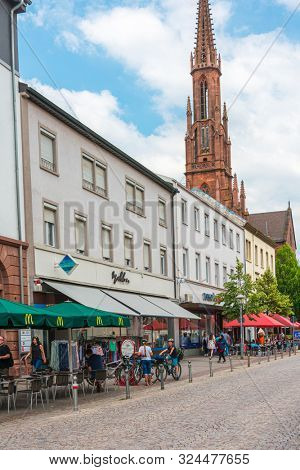 MEERSBURG, GERMANY - June 29, 2018: Street view of downtown Meersburg, Germany