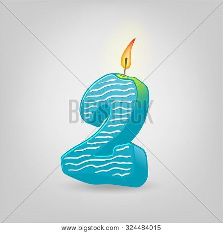 Colored Candles For The Holiday. Hand-drawn Vector Illustration. Number One