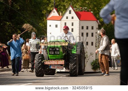Germany, Baden Wurttemberg, Niederstetten. September 2019. Traditional Autumnal Harvest Fest. Decora
