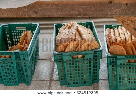 Fresh Georgian Bread In Boxes For Shipment From The Bakery