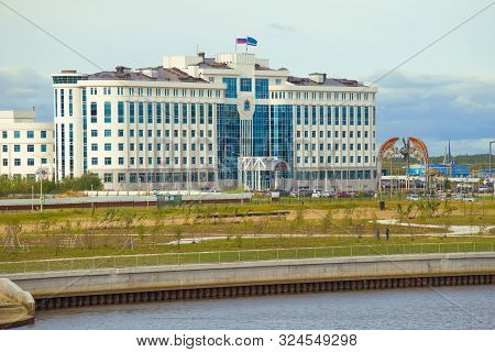Salehard, Russia - August 29, 2018: View Of The Administrative Building Of The Government Of The Yam