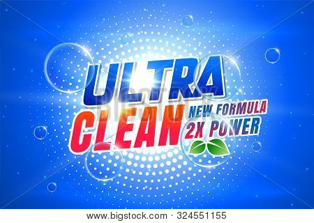 Laundry Detergent Concept Banner For Packaging And Advertising