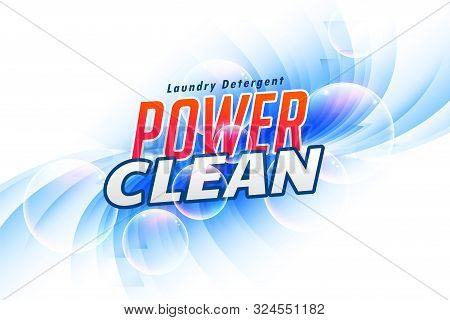 Power Clean Laundry Detergent Packaging Concept Banner Design