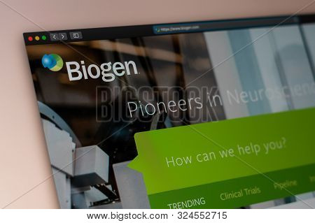 Tallinn/estonia - September 27, 2019: Biogen Company Website Homepage. Close Up Of Biogen Logo. Can 
